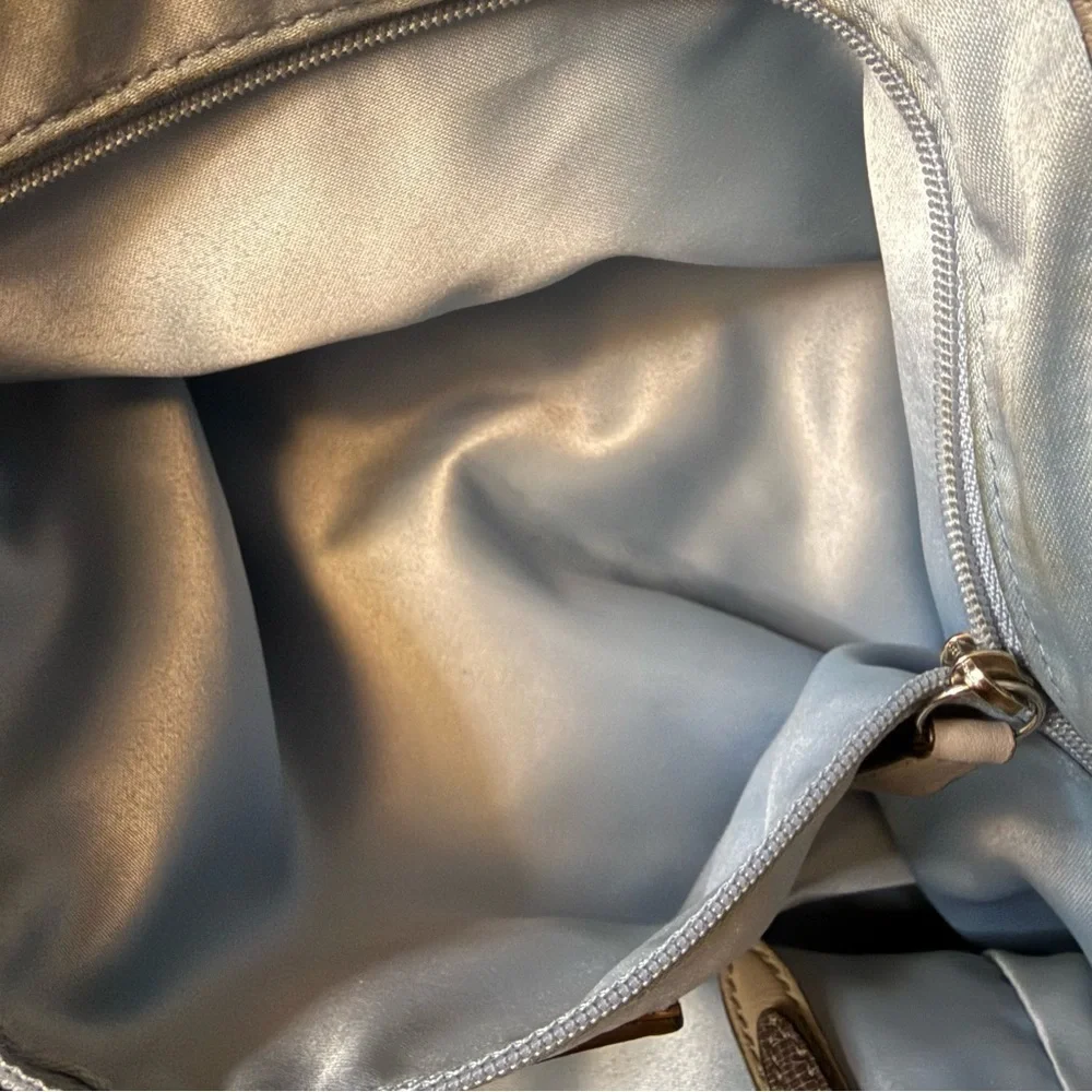 Coach Colette 16475 Signature Sateen Carryall Taupe Brown Tote
